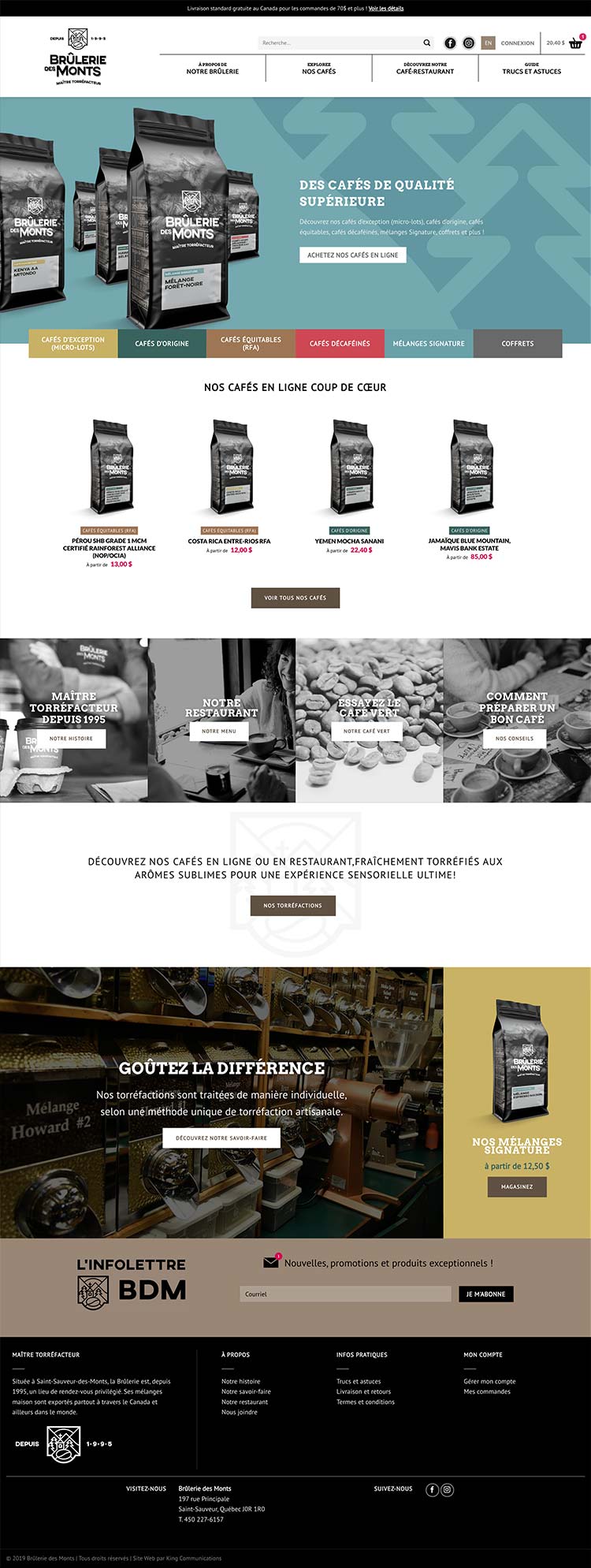 King Communications - Branding et web - Brûlerie des Monts King Communications - Branding et web - Brûlerie des Monts