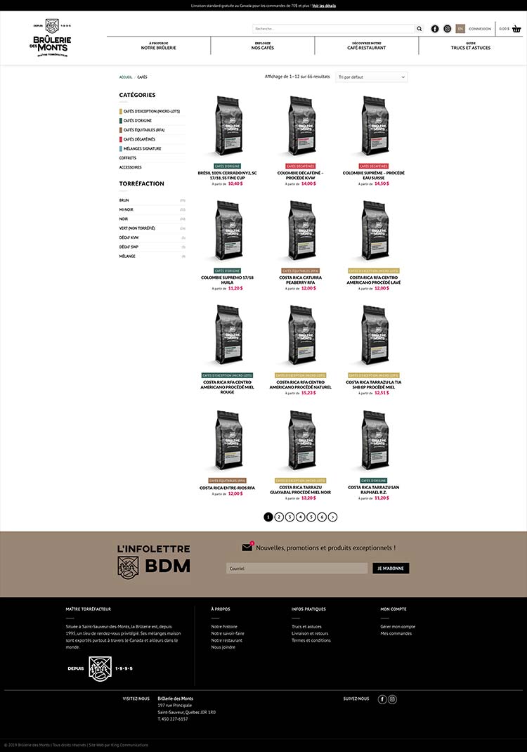 King Communications - Branding et web - Brûlerie des Monts King Communications - Branding et web - Brûlerie des Monts