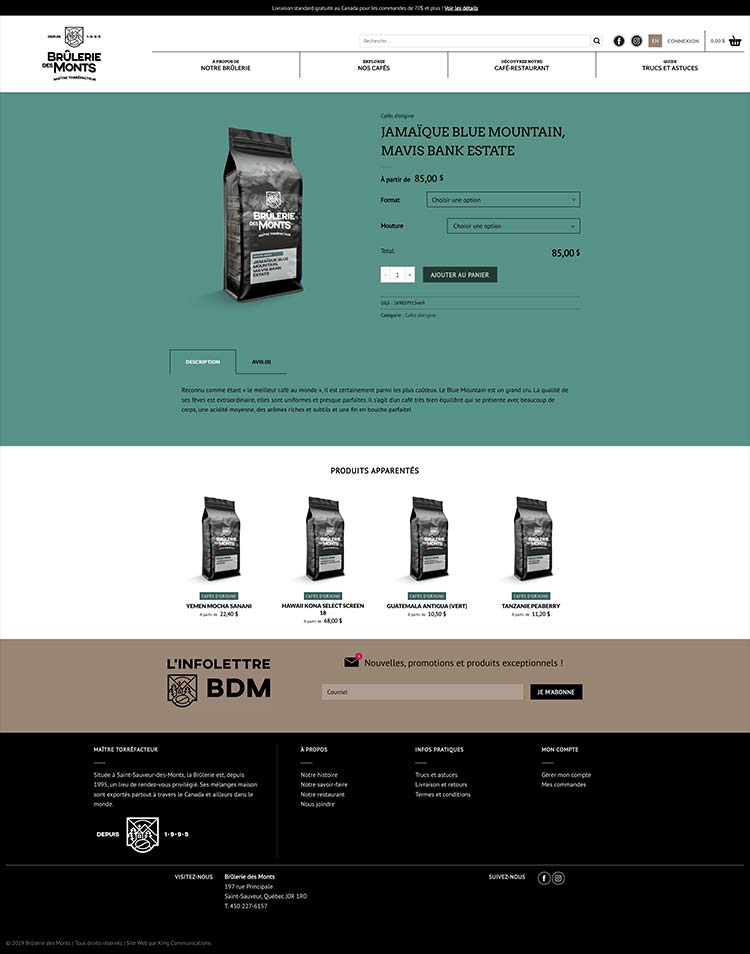 King Communications - Branding et web - Brûlerie des Monts King Communications - Branding et web - Brûlerie des Monts