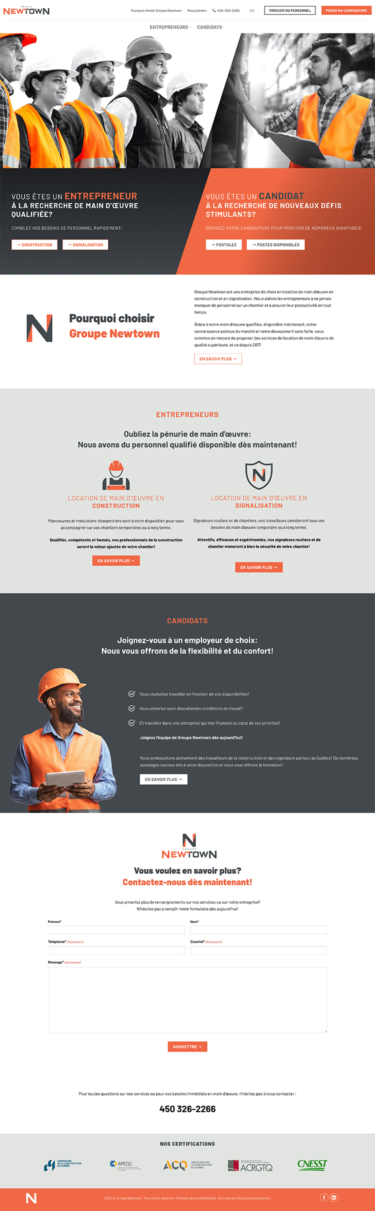 Site web Groupe Newtown | Réalisations | King Communications