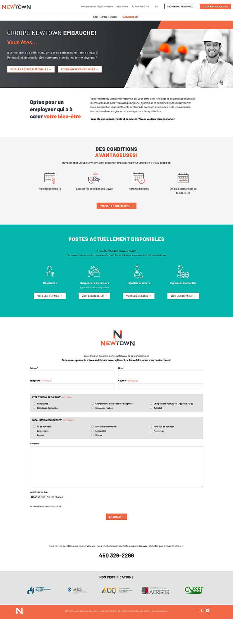 Site web Groupe Newtown | Réalisations | King Communications