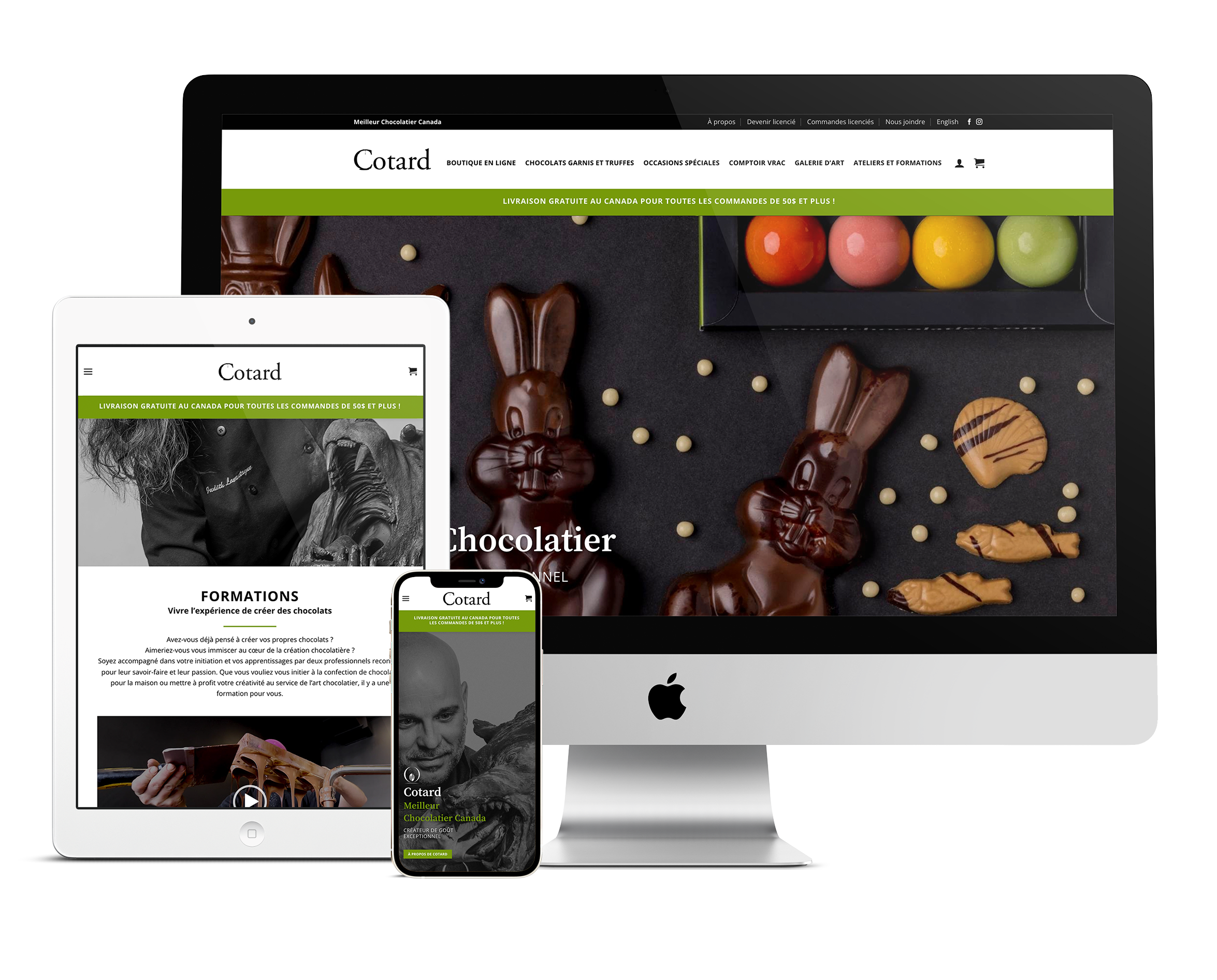 Site web Cotard Chocolatier | Réalisations | King Communications