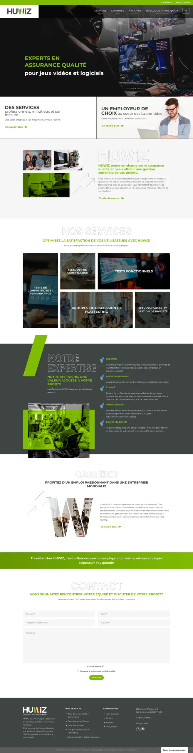 Site web | Huwiz | Réalisations | King Communications